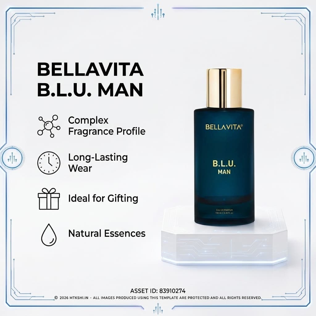BELLAVITA B.L.U. MAN EAU DE PARFUM - 100 ml 3.4 fl.oz