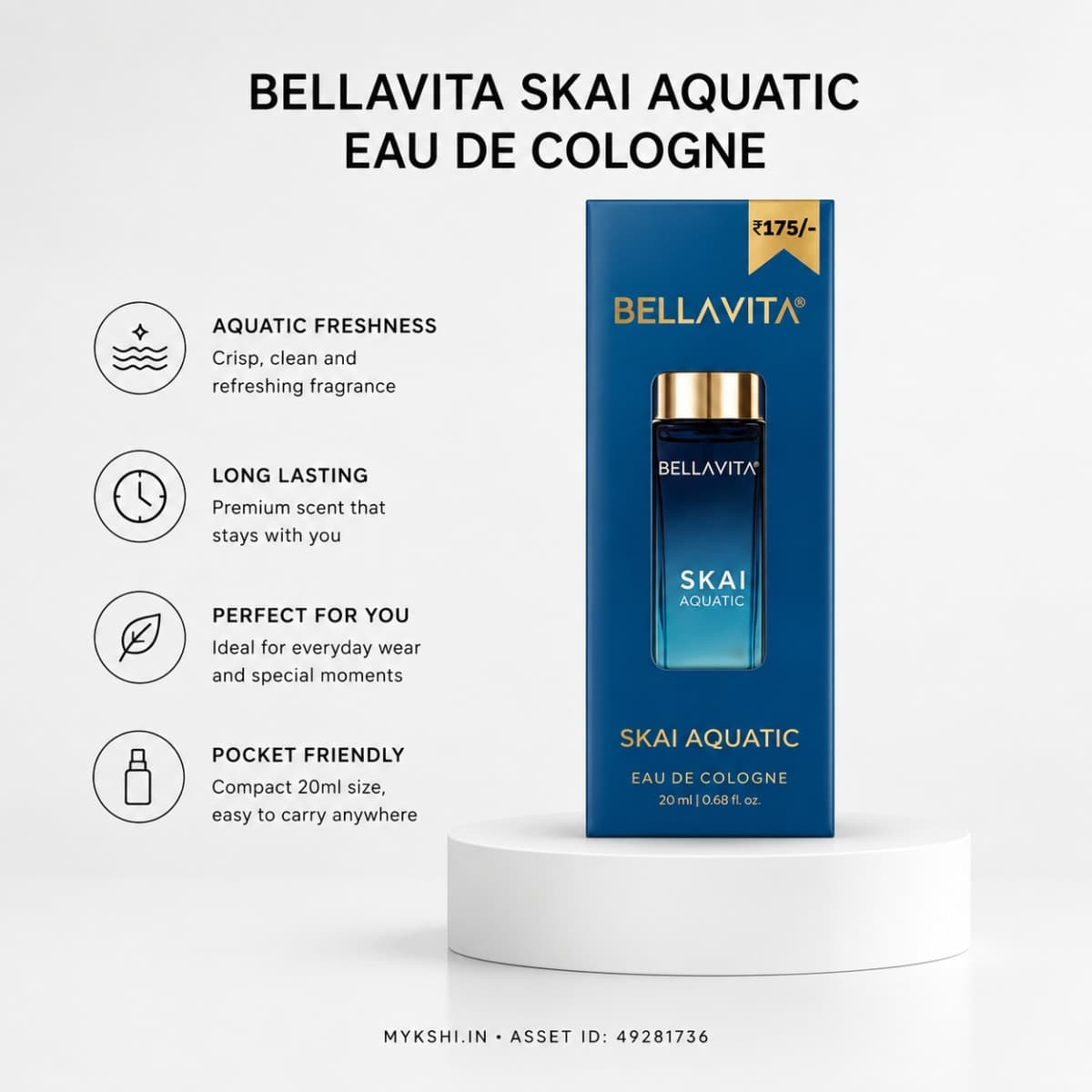 BELLAVITA SKAI AQUATIC EAU DE COLOGNE - 20 ml 0.68 fl.oz