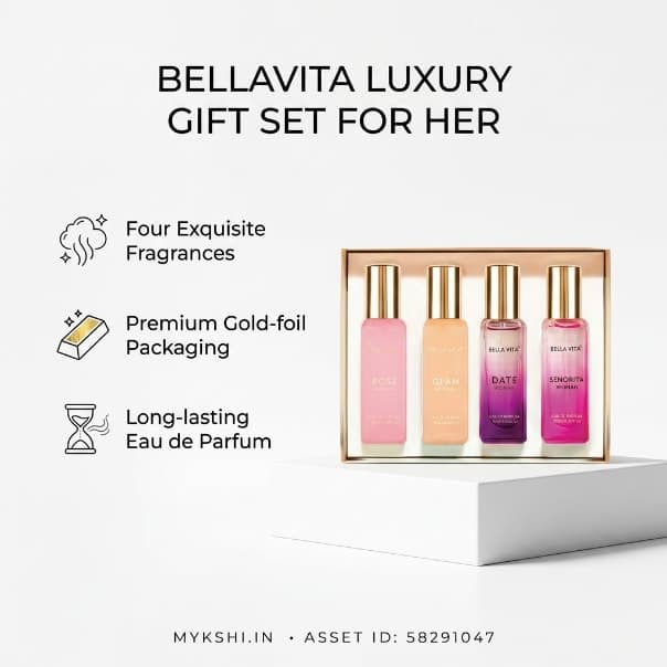 BELLAVITA LUXURY PERFUME GIFT SET FOR WOMAN 4 X 20ml ( ROSE Woman GLAM Woman DATE Woman SENORITA Woman)