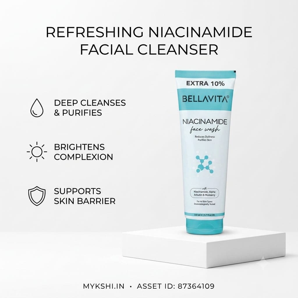 BELLAVITA NIACINAMIDE FACE WASH - 100ml  + 10ml Extra