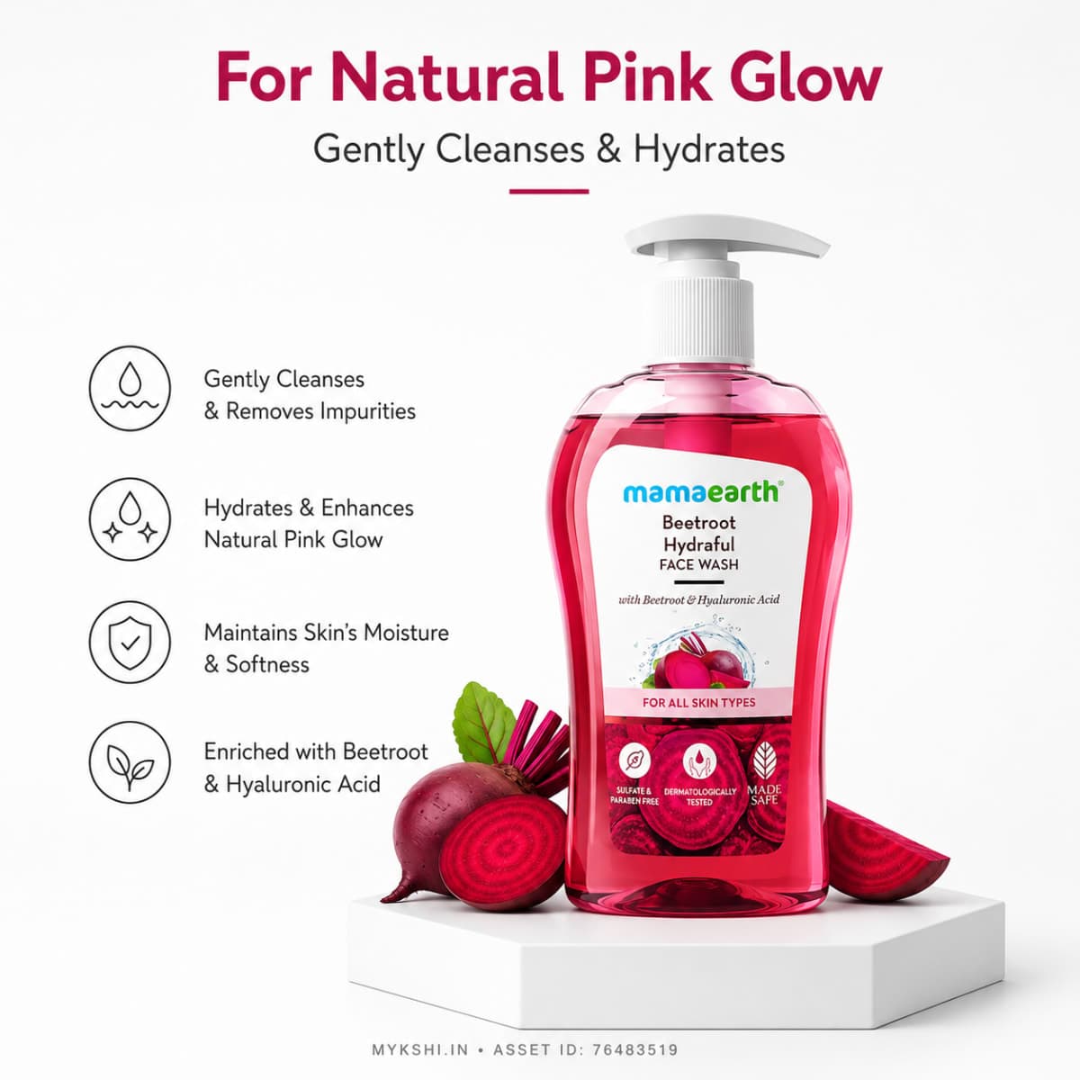 Mamaearth Beetroot Hydraful Face Wash with Beetroot & Hyaluronic Acid 