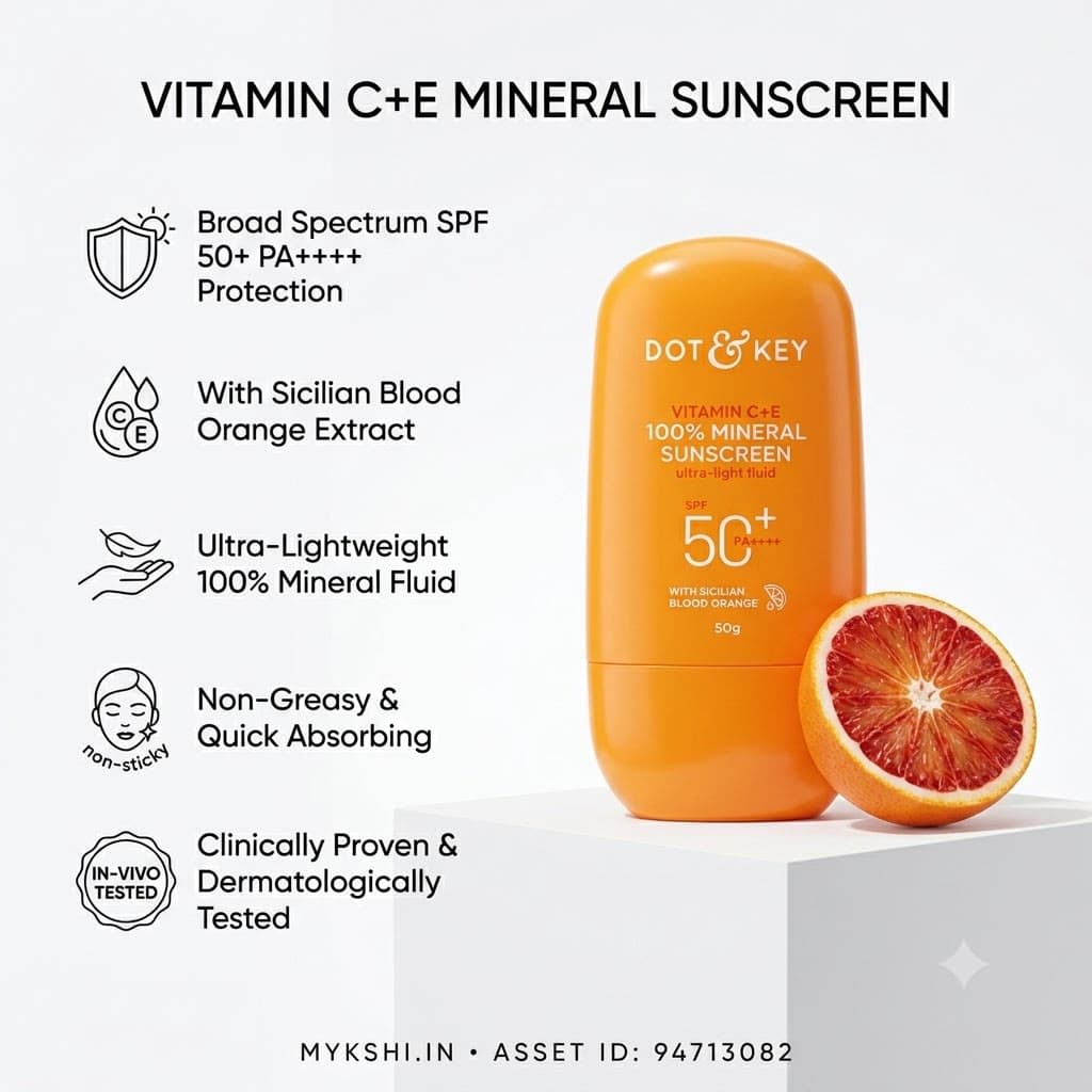 Dot & Key Vitamin C + E 100% Mineral Sunscreen IN-VIVO tested SPF 50+, PA++++ - 50 g