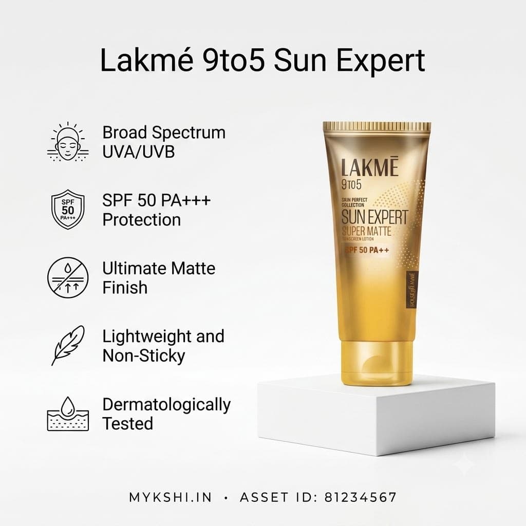 Lakme Lakmē Matte Sunscreen SPF 50 PA+++, Niacinamide|UVA/B Protection|For Normal To Oily Skin 100ml 