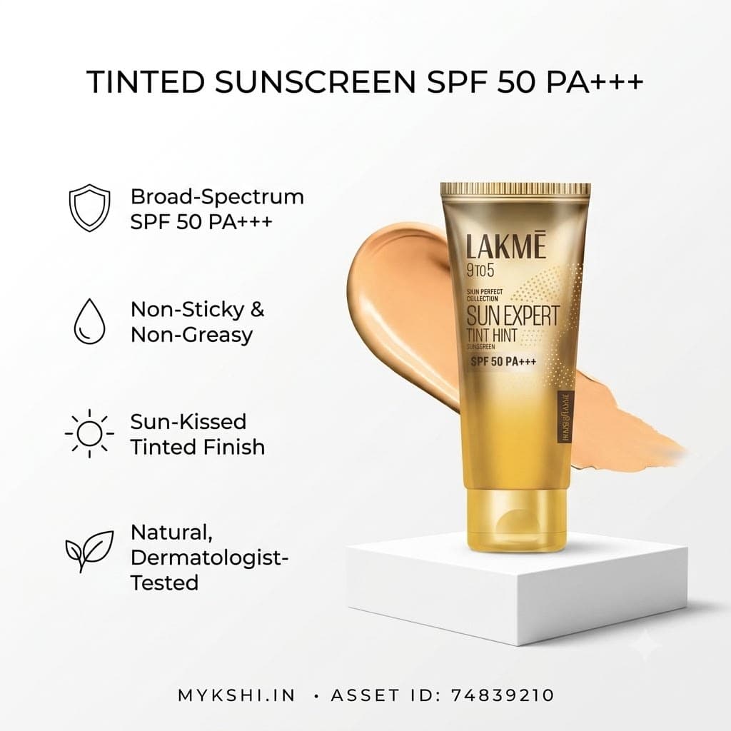    Lakmē Sun Expert Tinted Sunscreen SPF 50 PA +++ Broad spectrum UVA/B protection Blue light protection No White Cast for all dry, oily, normal skin Matte Finish 100 ml
