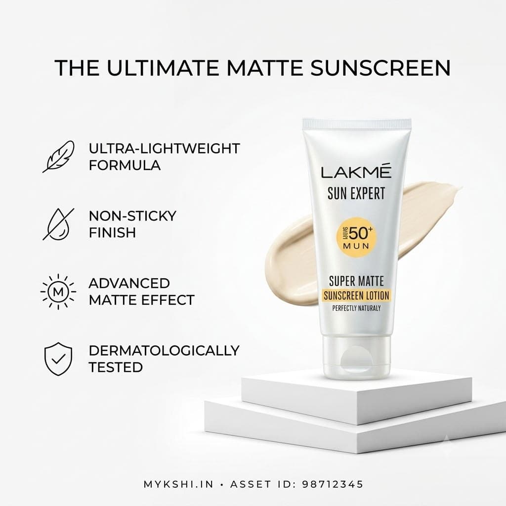    Lakmē Matte Sunscreen SPF 30 PA++, Niacinamide|UVA/B Protection|For Normal To Oily Skin 100ml 