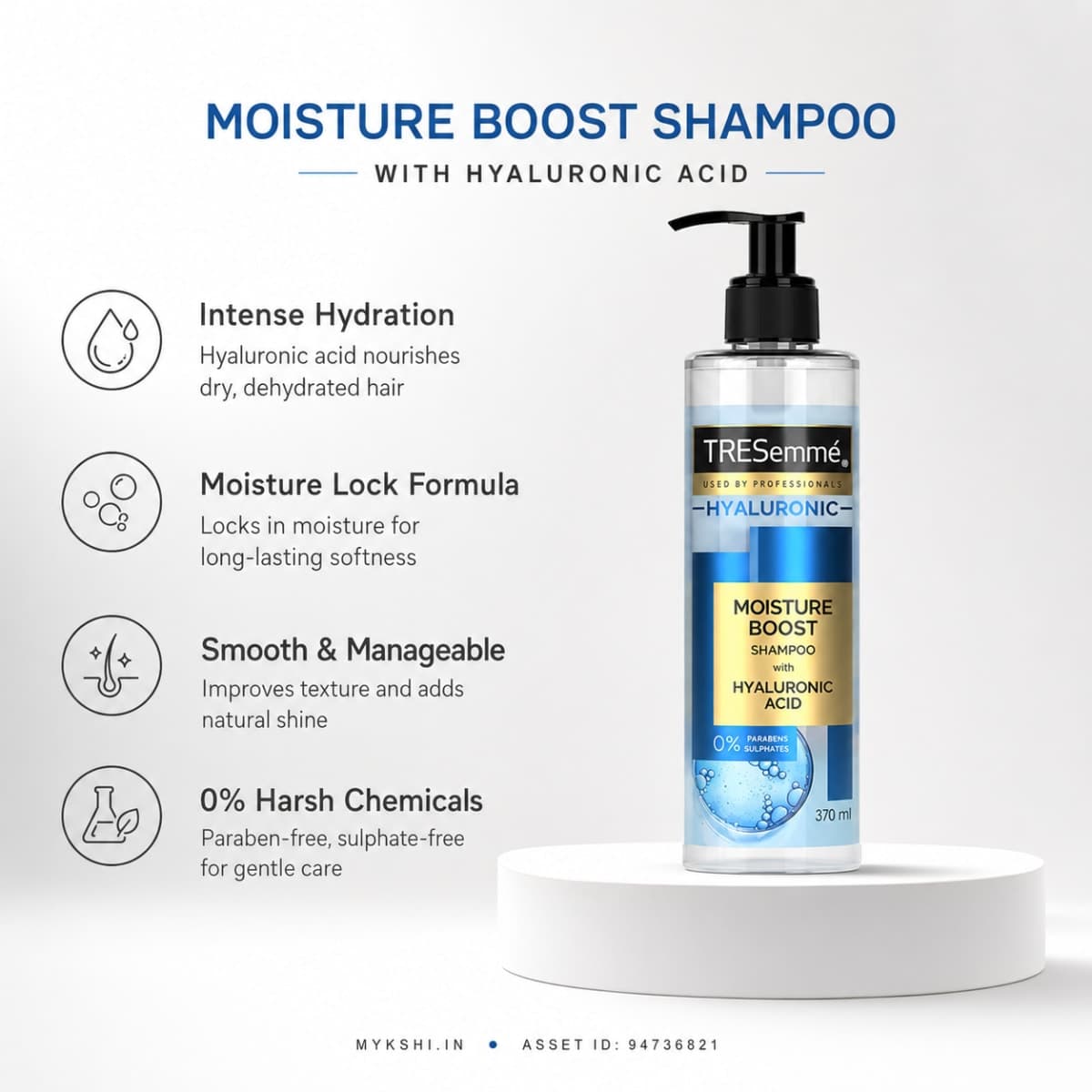 TRESEMMÉ MOISTURE BOOST SHAMPOO WITH HYALURONIC ACID - 370ML