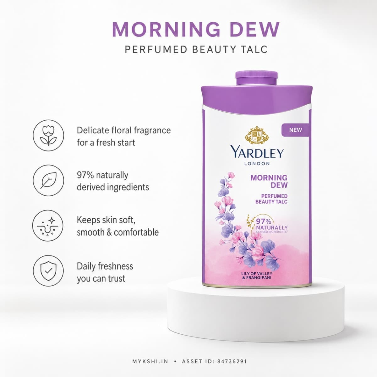 Yardley london Morning Dew Perfumed Talc 250g