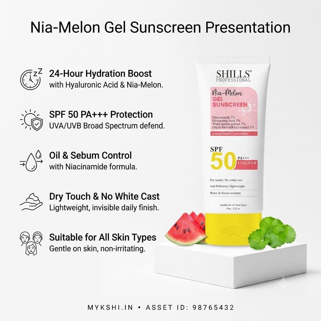 SHILLS   Nia-Melon   Gel   Sunscreen SPF   50   PA+++