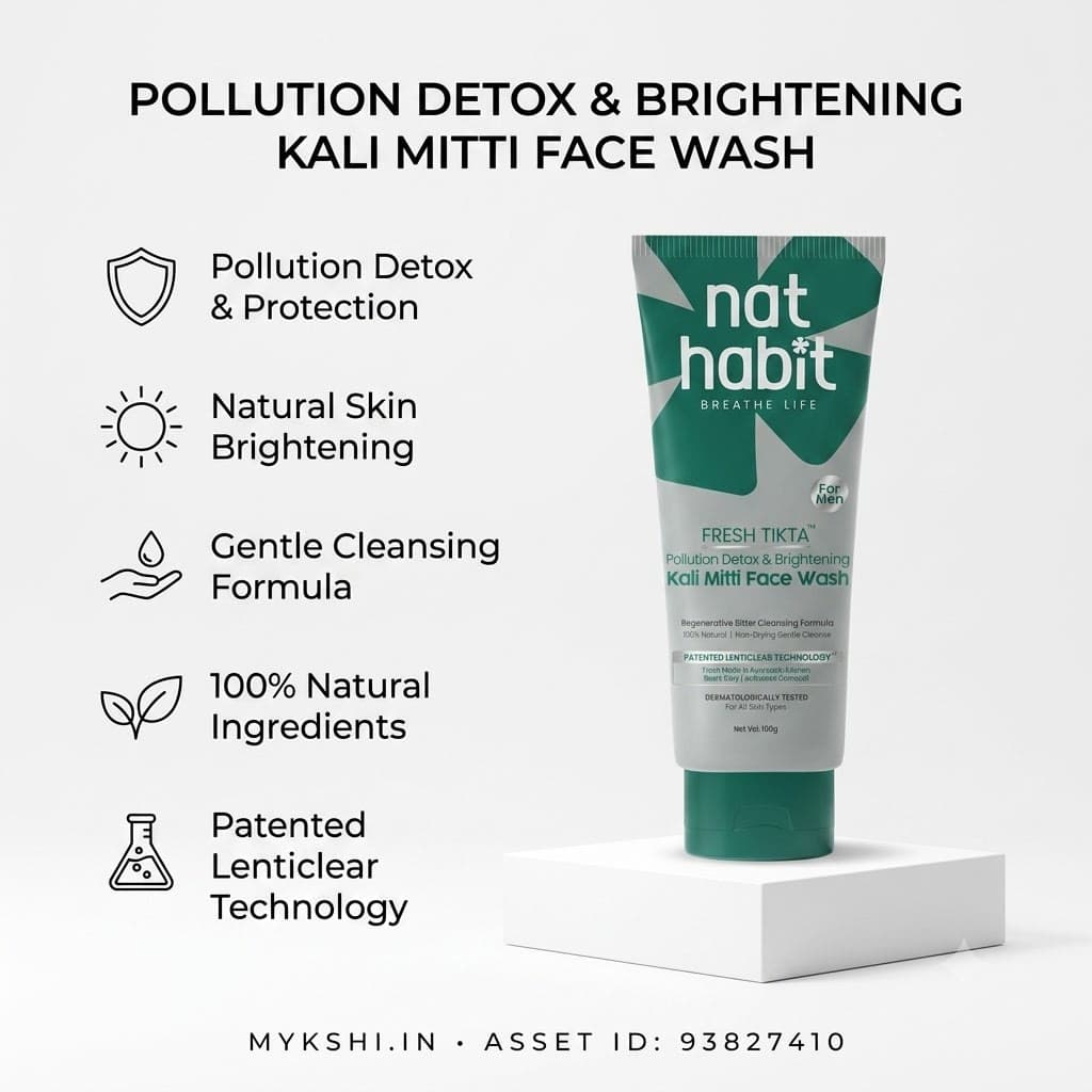 Nathabit Kali Mitti Oil Control, Anti-Pollution Tikta Facewash