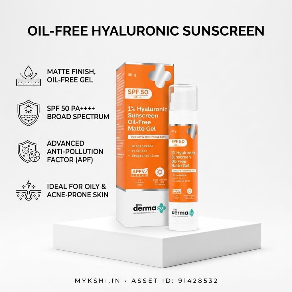 The Derma Co 1% Hyaluronic Sunscreen Oil-Free Matte Gel 