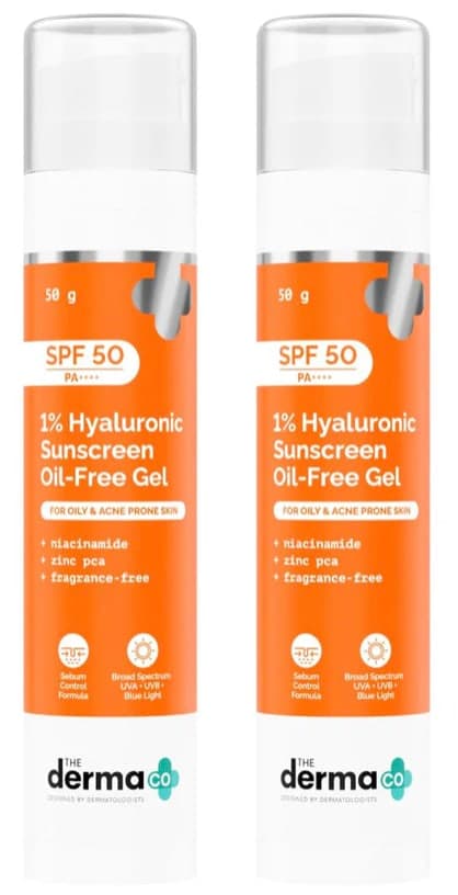 The Derma Co 1% Hyaluronic Sunscreen Oil-Free Matte Gel In Vivo Tested (ISO 24444:2019 Certified, CTRI/2025/02/079913)- 100g 