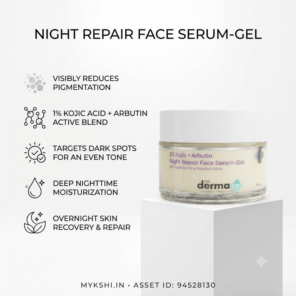 The Derma Co 1% Kojic + Arbutin Night Repair Face Serum-Gel - 50g