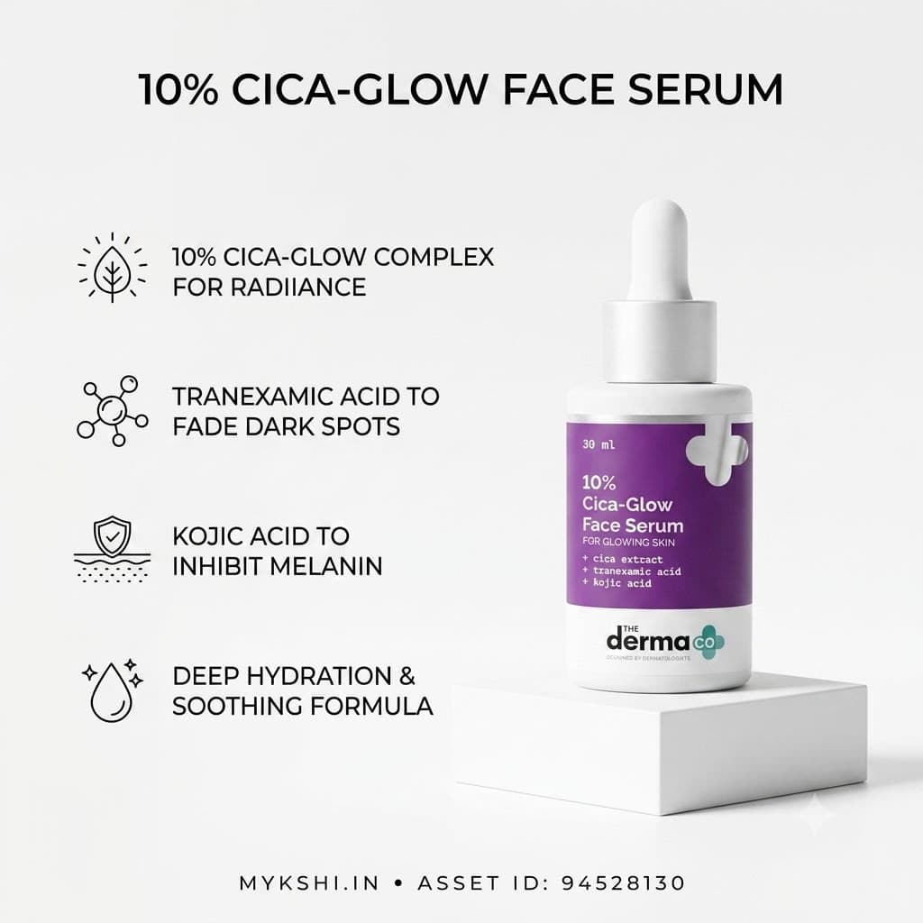 The Derma Co 10% Cica-Glow Face Serum with Tranexamic Acid & Kojic Acid - 30ml