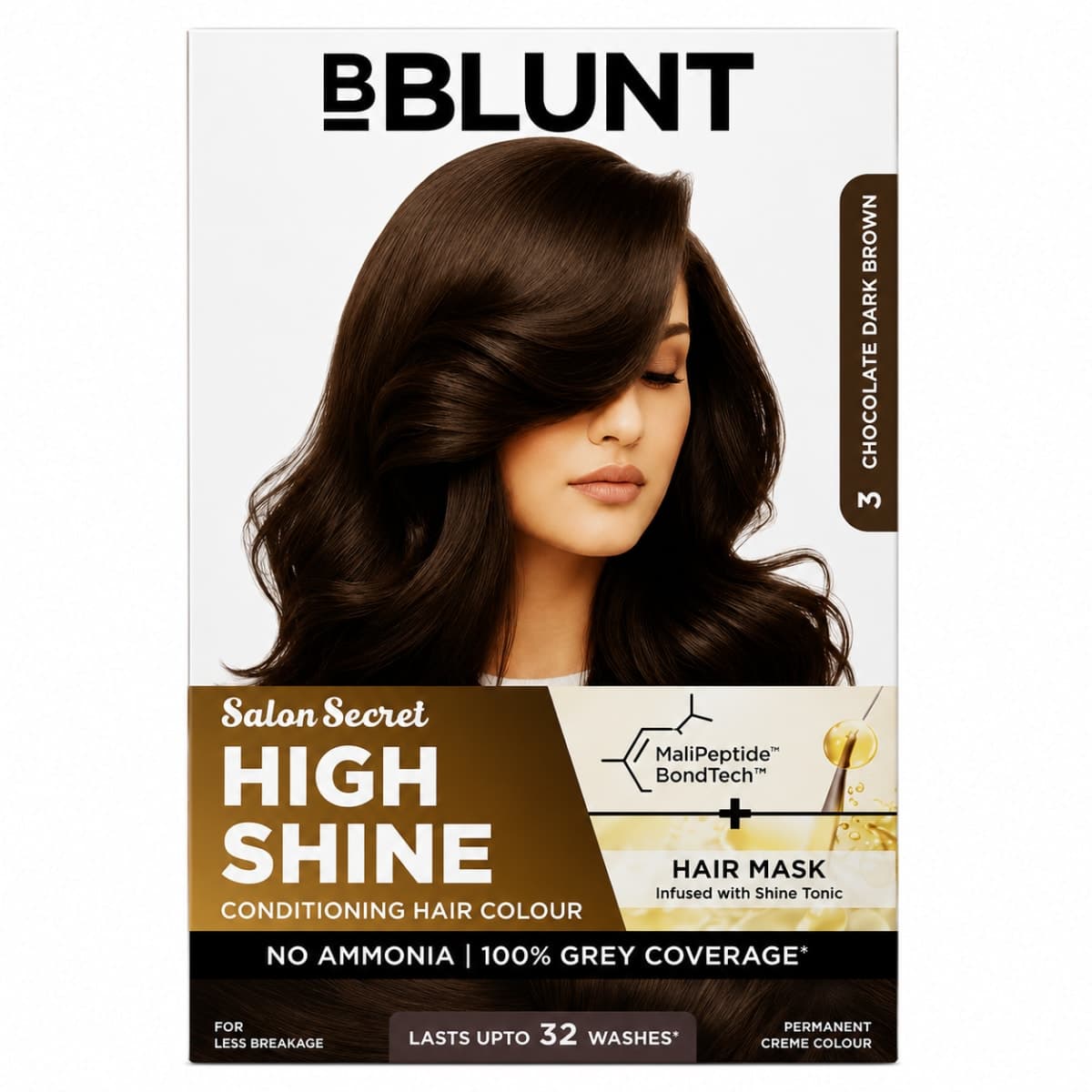 B BLUNT High Shine Conditioning Hair Colour - Chocolate Dark Brown (Shade 3)