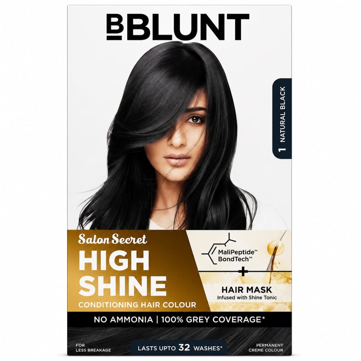 B BLUNT High Shine Conditioning Hair Colour - Natural Black (Shade 1)