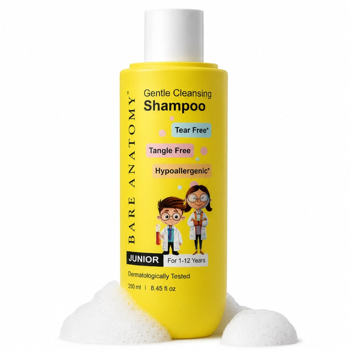 Bare Anatomy   Gentle Cleansing Kids Shampoo (1 to 12 years) | Tear-free & Hypoallergenic pH 5.5 - 250 ml