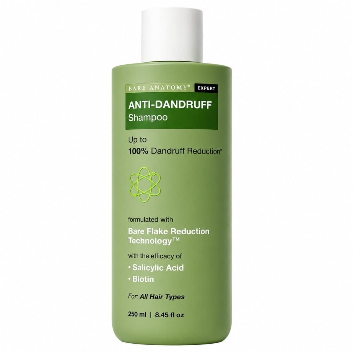 Bare Anatomy Anti Dandruff Shampoo with Salicylic Acid, Piroctone Olamine & Biotin - 250ml