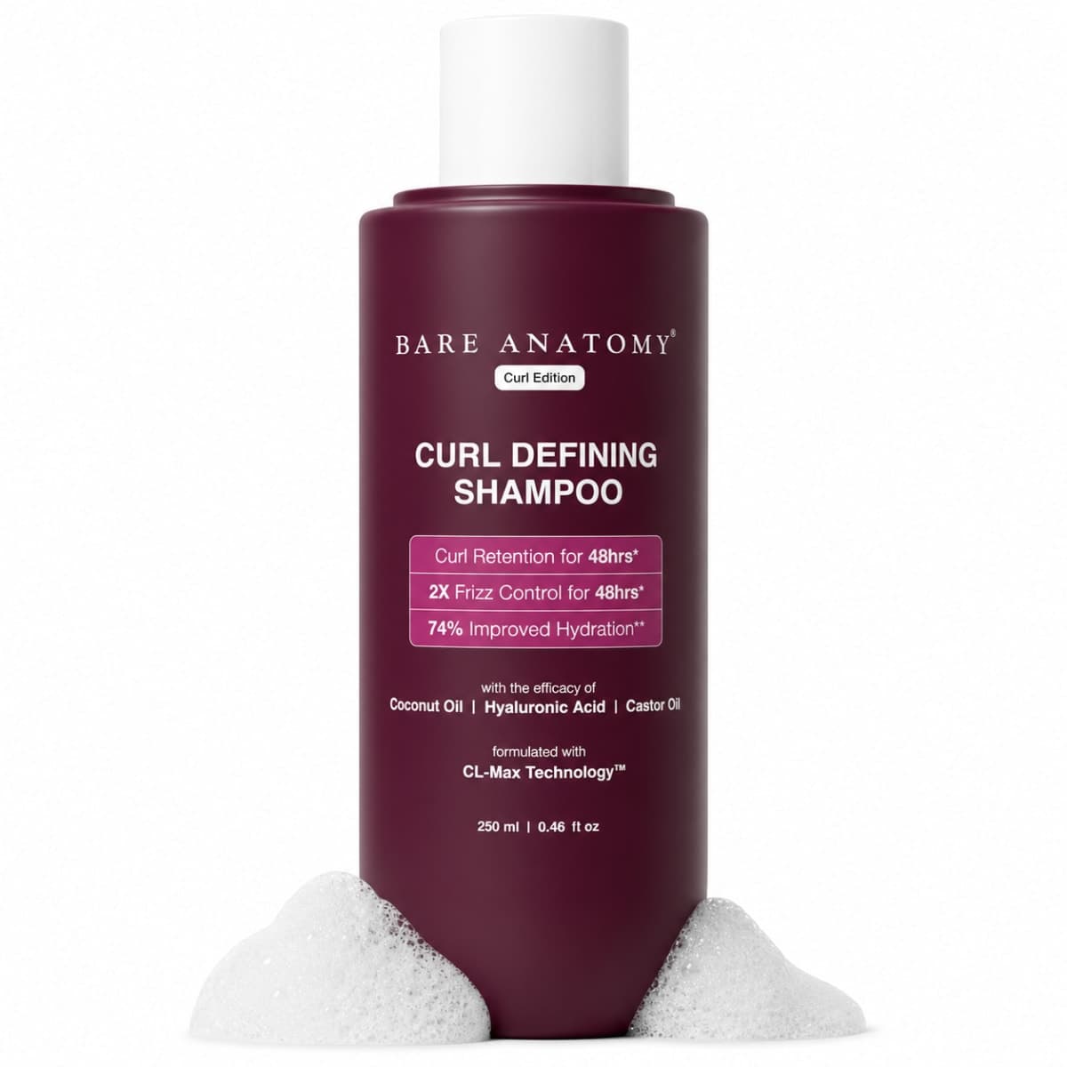 Bare Anatomy Curl Defining Shampoo with 2X Frizz Control for Men & Women - 250 ml