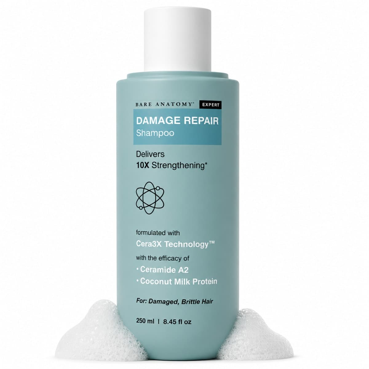 Bare Anatomy Damage Repair Shampoo for Dry & Brittle Hair | 10X Hair Strengthening- 250 ml