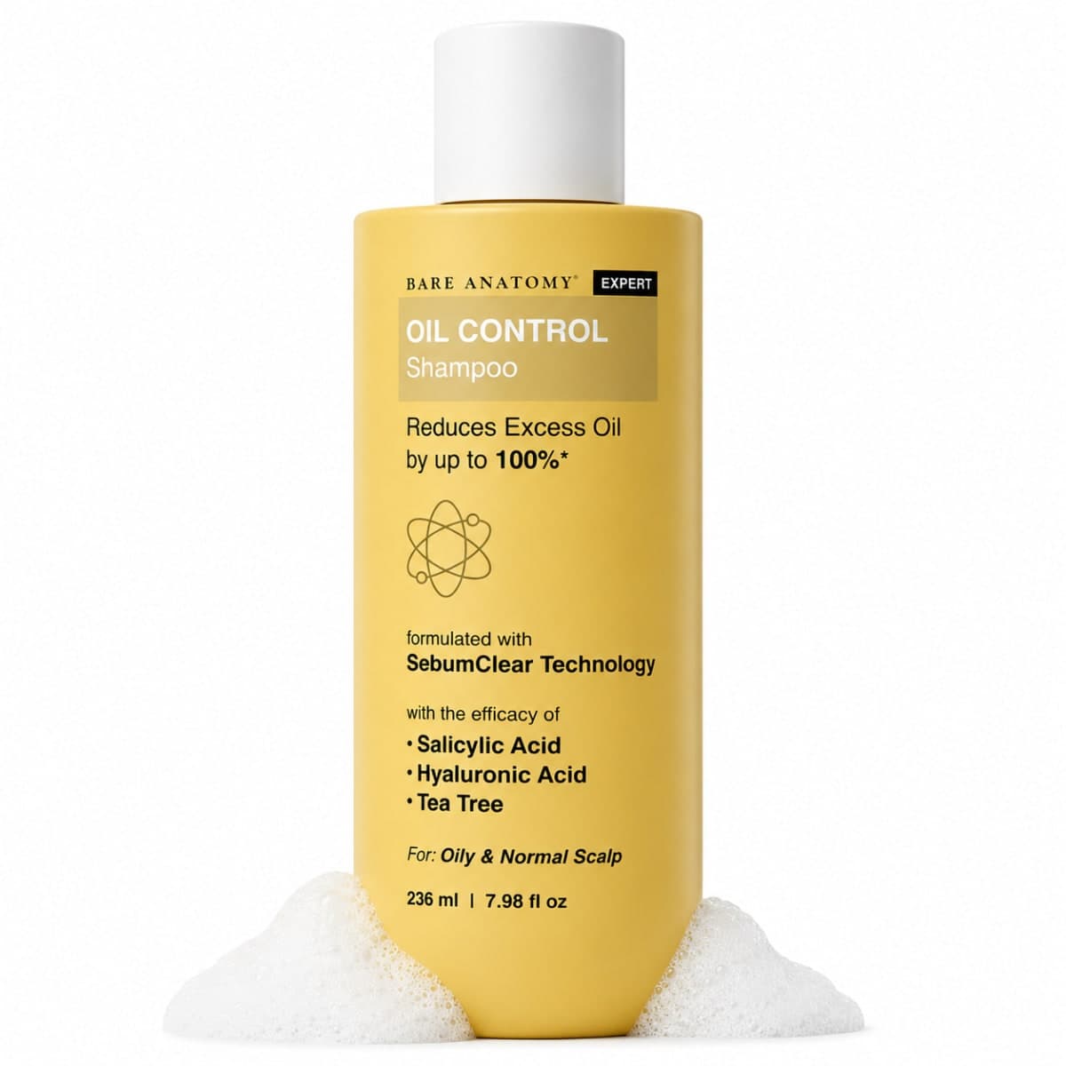 Bare Anatomy Oil Control Shampoo with Salicylic Acid, Hyaluronic Acid & Tea Tree for Oily Scalp - 236 ml