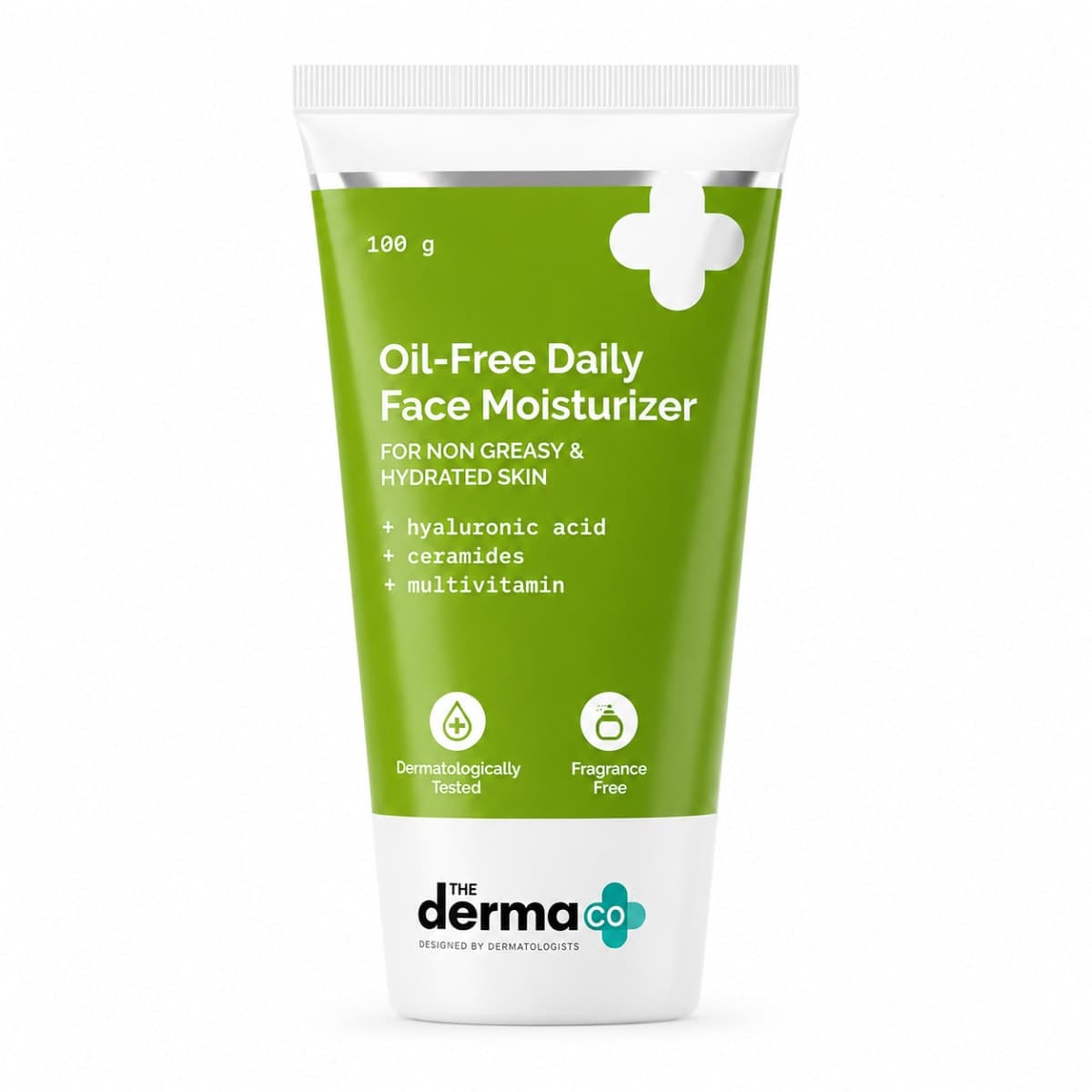 The Derma Co Oil-Free Daily Face Moisturizer With Hyaluronic Acid, Ceramides & Multivitamins for Non-Greasy & Hydrated Skin - 100g