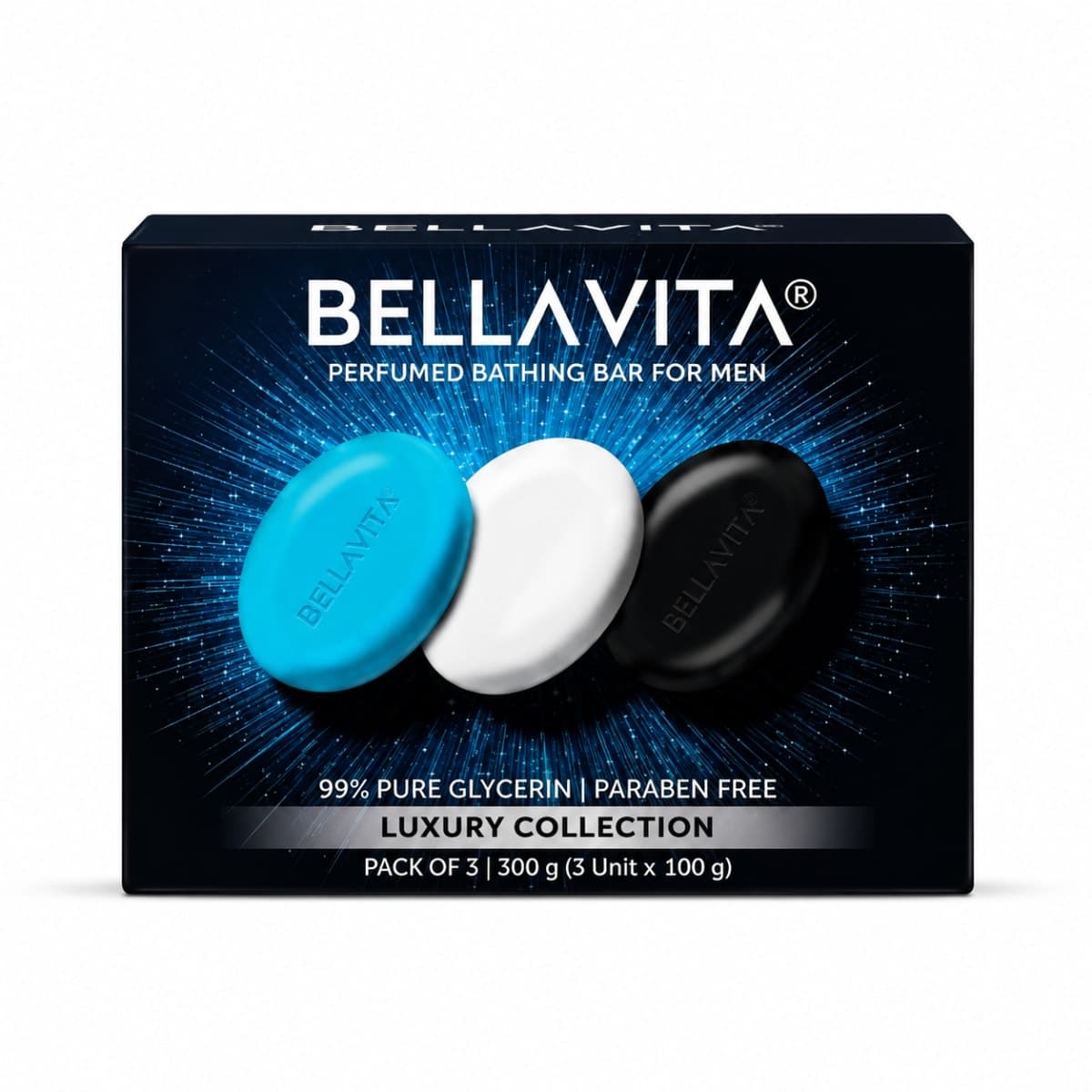 BELLAVITA Perfumed Bathing Bar For Men (Pack of 3) CEO Man Soap, SKAI Aquatic Soap, White Oud Soap