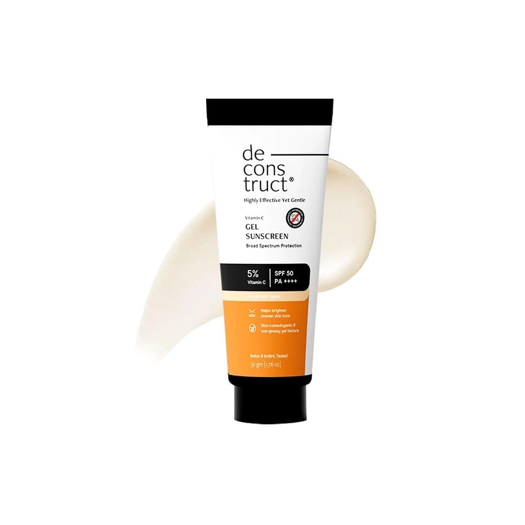Deconstruct 5% Vitamin C Gel Sunscreen For Oily Skin - SPF 50 PA++++ | In-Vivo Tested