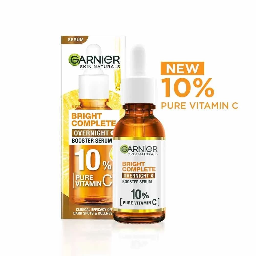 Garnier Bright Complete Night Vitamin C Serum With 10% Pure Vitamin C for Bright Skin