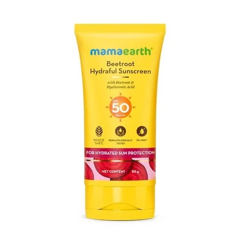 Mamaearth Beetroot Hydraful Sunscreen With Beetroot & Hyaluronic Acid - 50 g