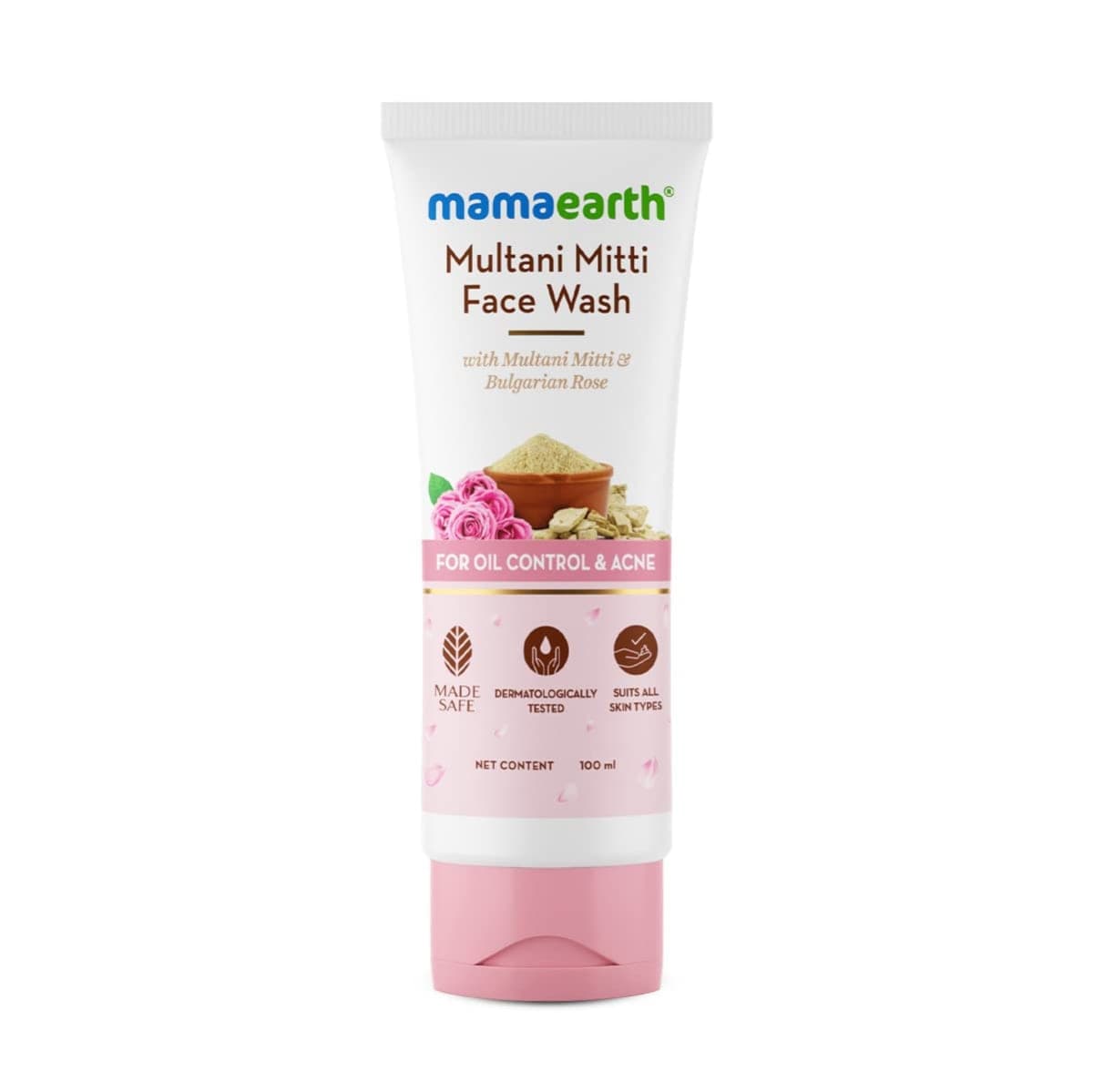 Mamaearth Multani Mitti Face Wash with Multani Mitti & Bulgarian Rose For Oil Control & Acne 