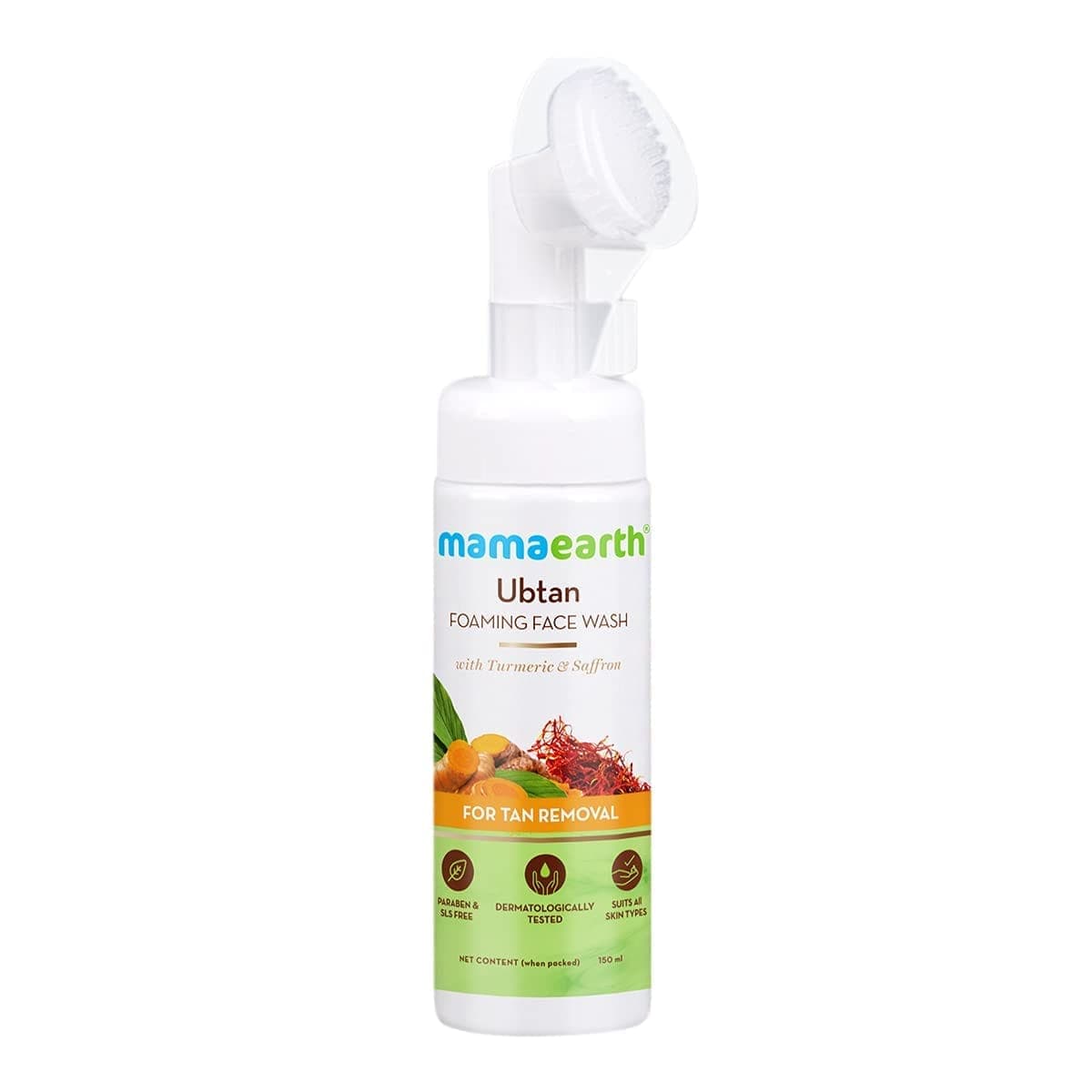 Mamaearth Ubtan Foaming Face Wash with Turmeric and Saffron for Tan Removal 0ml Ubtan Foaming Face Wash with Turmeric and Saffron for Tan Removal - 150ml