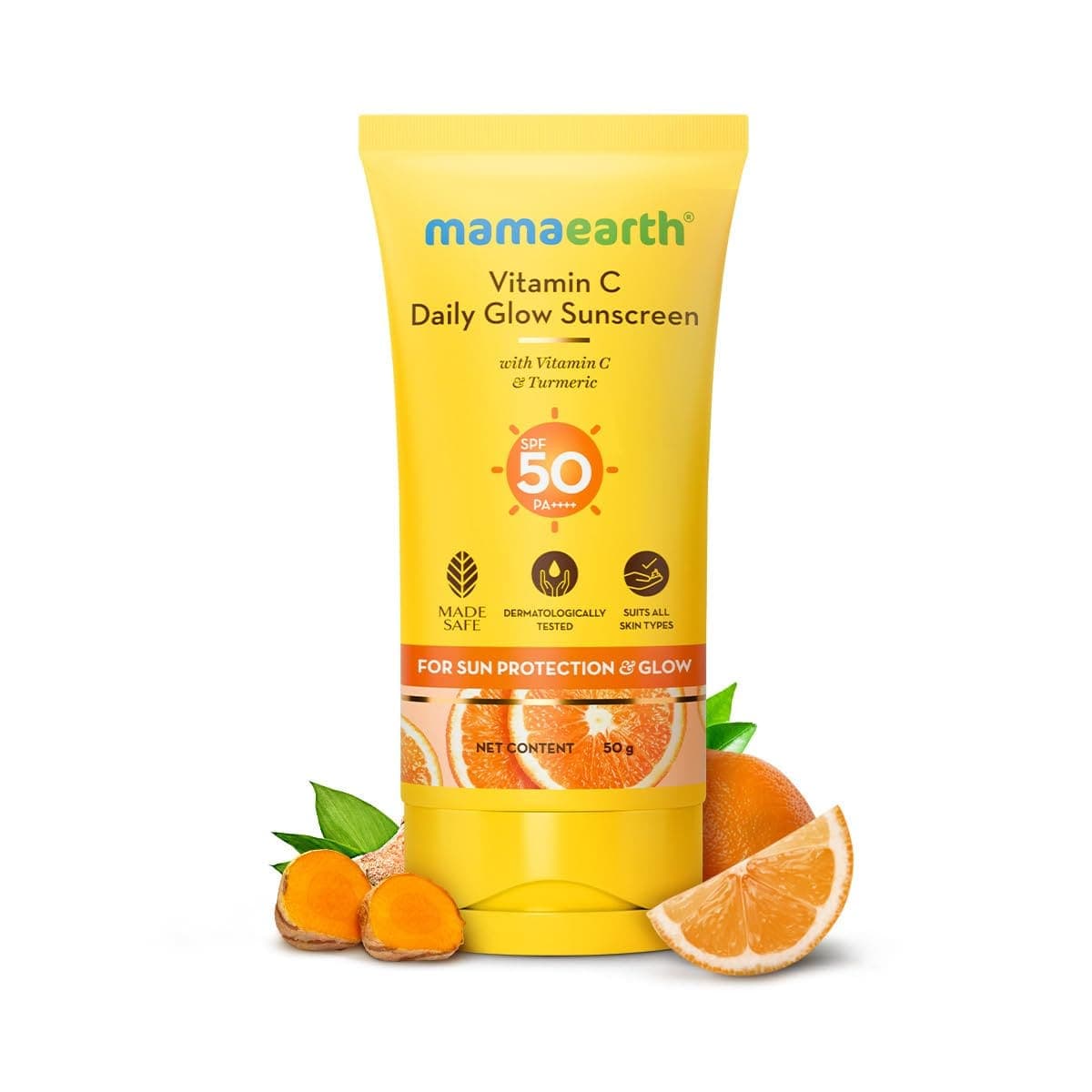 Mamaearth Vitamin C Daily Glow Sunscreen with Vitamin C & Turmeric for Sun Protection & Glow 