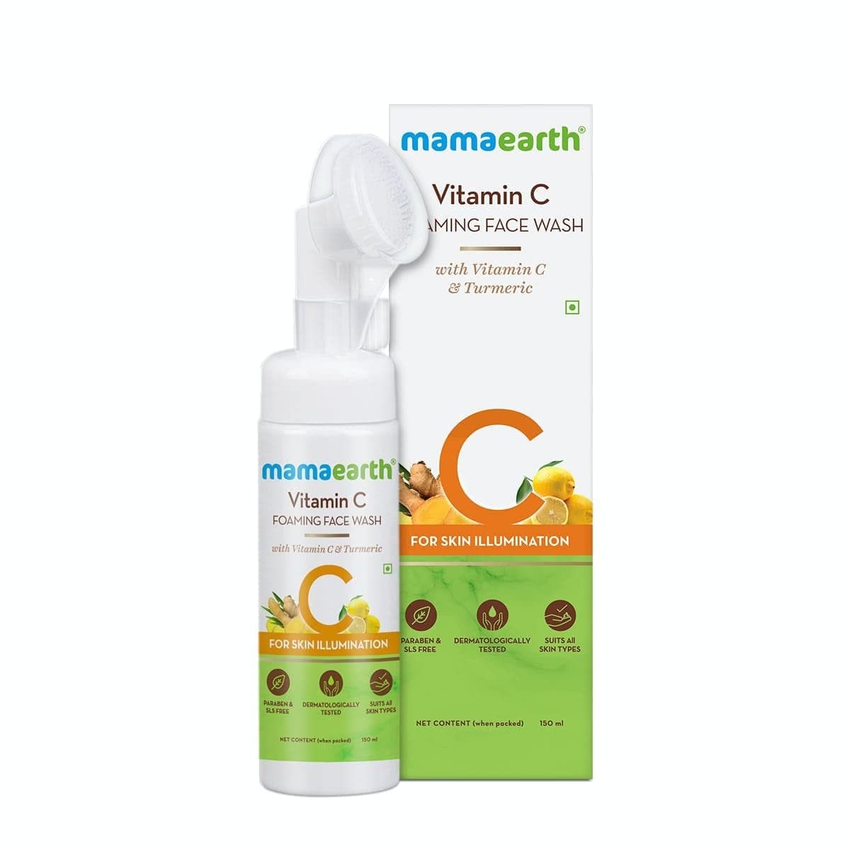 Mamaearth Vitamin C Foaming Face Wash with Vitamin C and Turmeric for Skin Illumination - 150ml