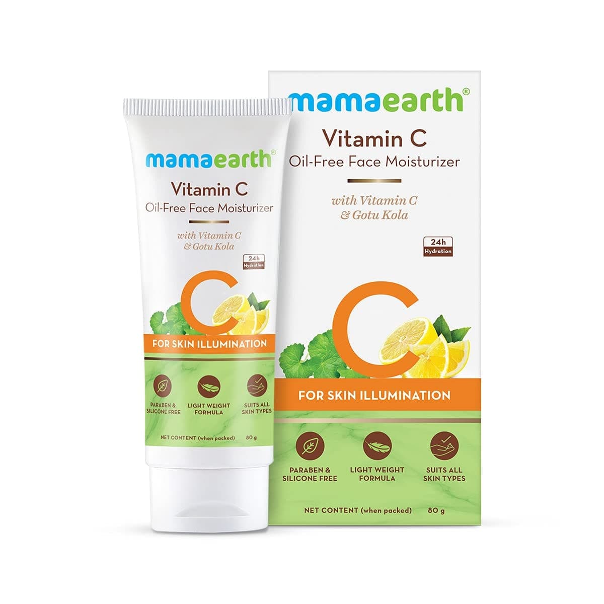 Mamaearth Vitamin C Oil-Free Moisturizer For Face with Vitamin C and Gotu Kola for Skin Illumination - 50 g