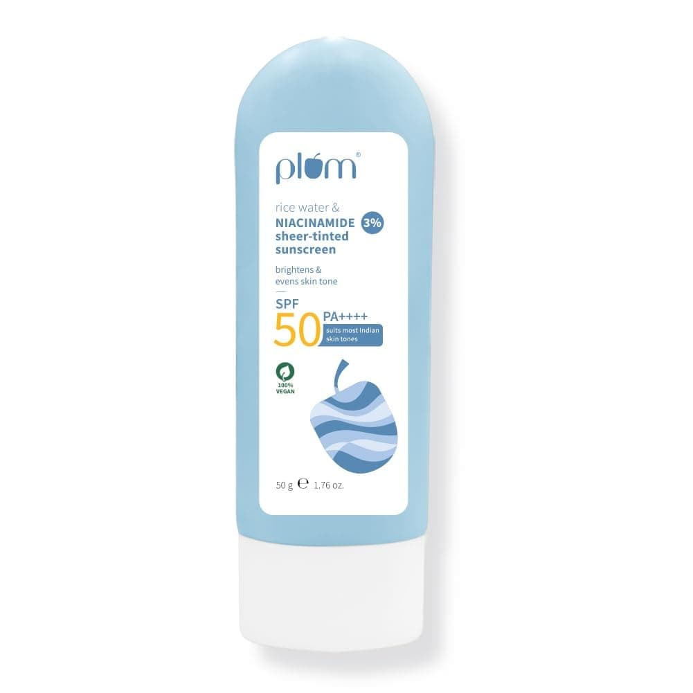 Plum 3% Niacinamide & Rice Water SPF 50 Sheer-Tinted Sunscreen - 50 g