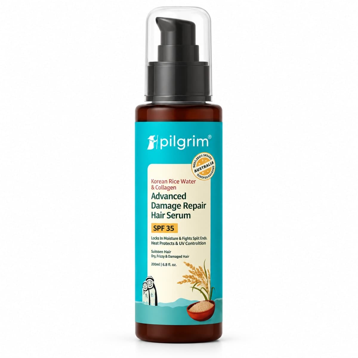 Pilgrim Korean Rice Water & Collagen Advanced Damage Repair Hair Serum SPF 35
