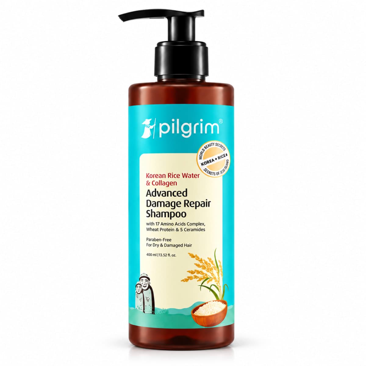 Pilgrim Korean Rice Water & Collagen Advanced Damage Repair Shampoo