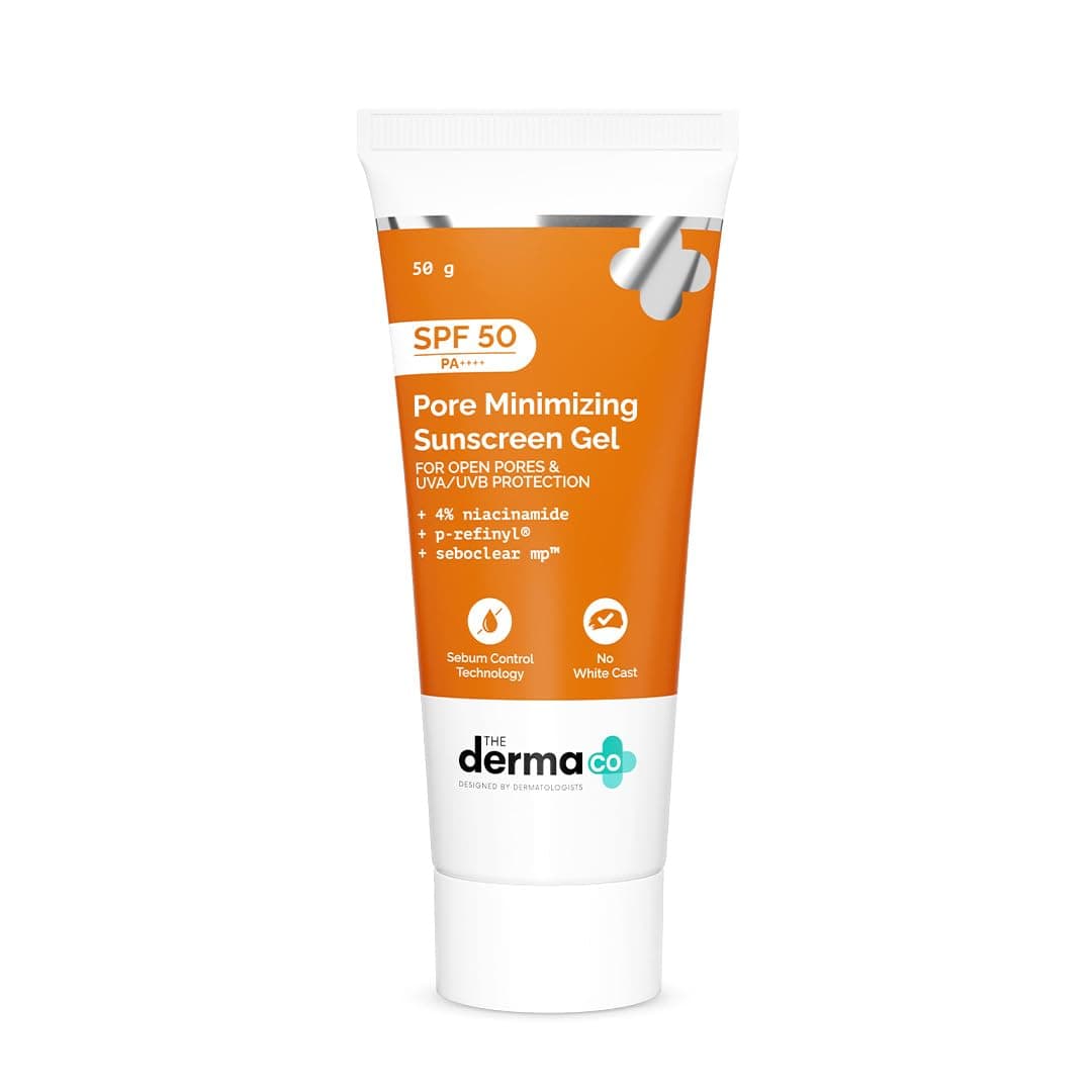 The Derma Co Pore Minimizing Sunscreen Gel with SPF 50 & PA+++ For Open Pores & UVA/UVB Protection
