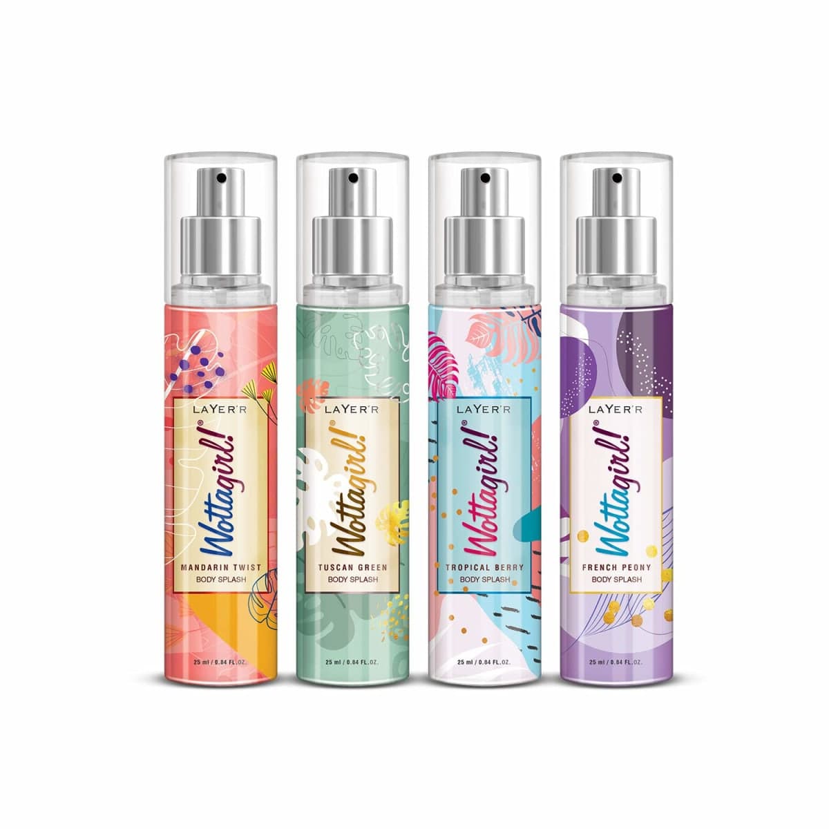 Wottagirl POCKET BODY SPLASH - PACK OF 4 (25ml EACH)