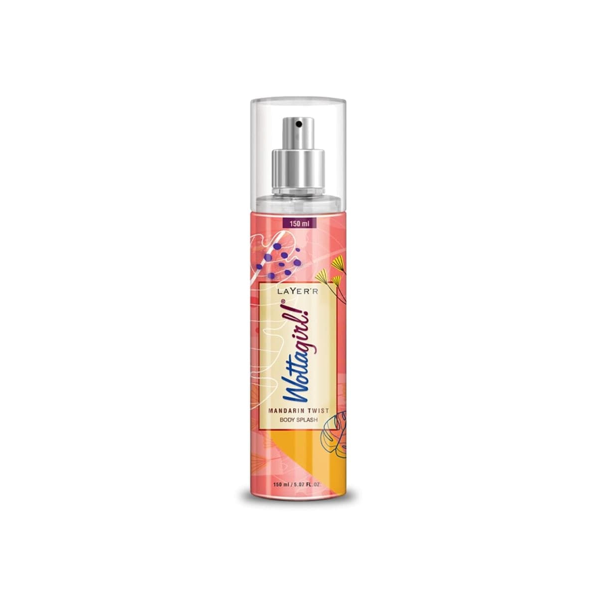 Wottagirl! Mandarin Twist Body Mist 150ml | Long-Lasting Fruity Fragrance for Women | Orange & Raspberry Notes