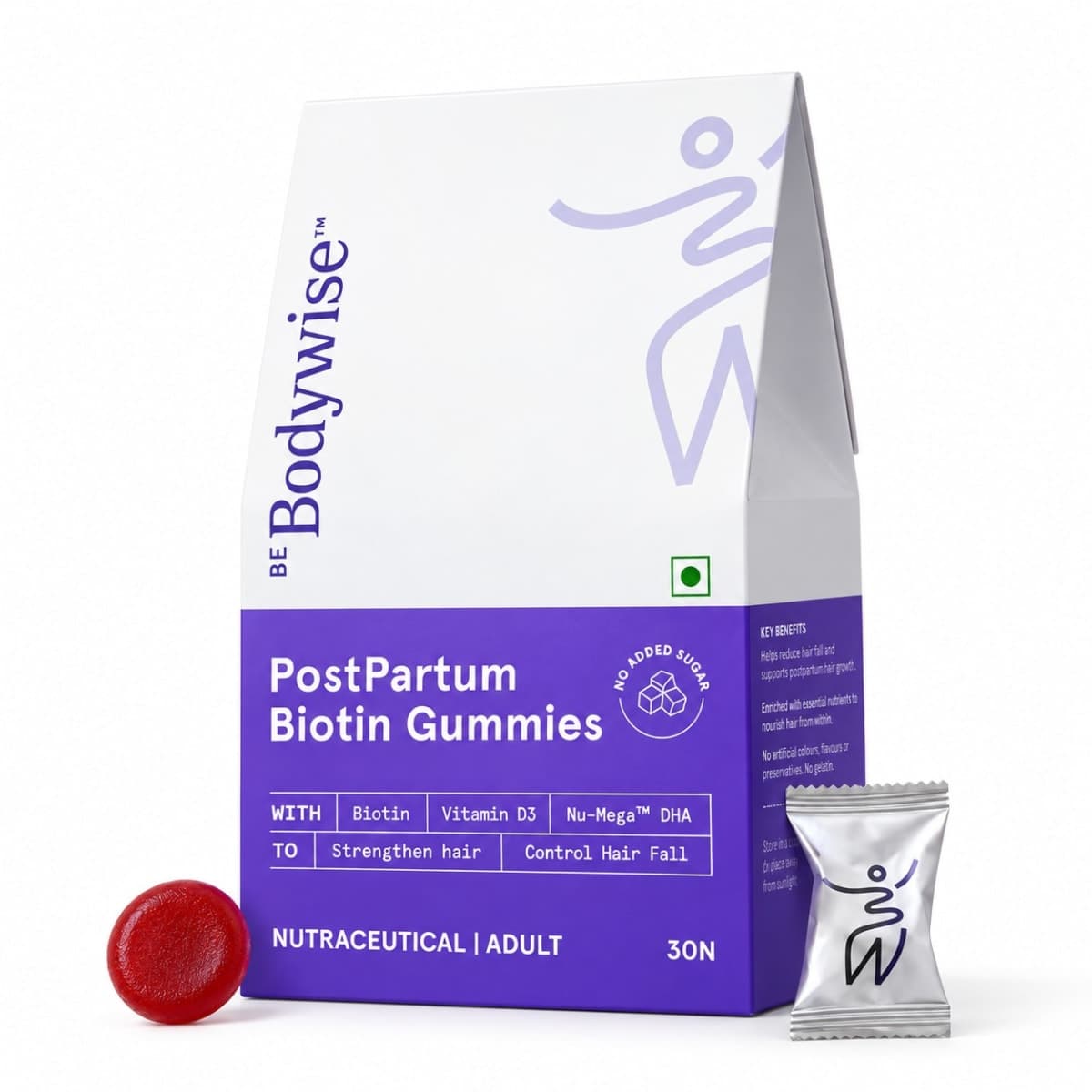 Be Bodywise Hair Gummies for Post-Pregnancy Hair Fall (30N)
