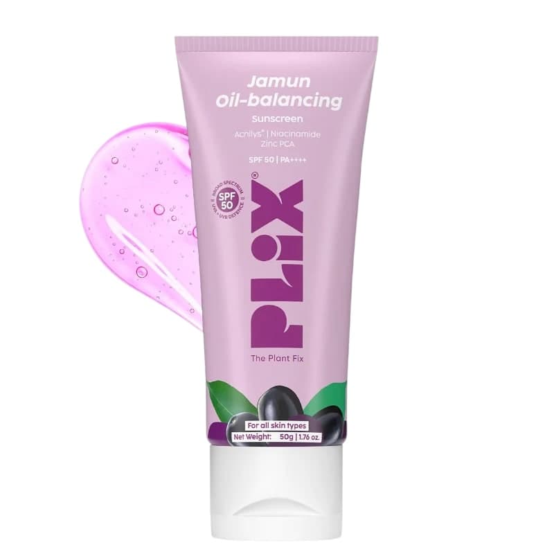 PLiX Jamun Oil-Balancing Sunscreen (with SPF 50 for Everyday Sun Protection)
