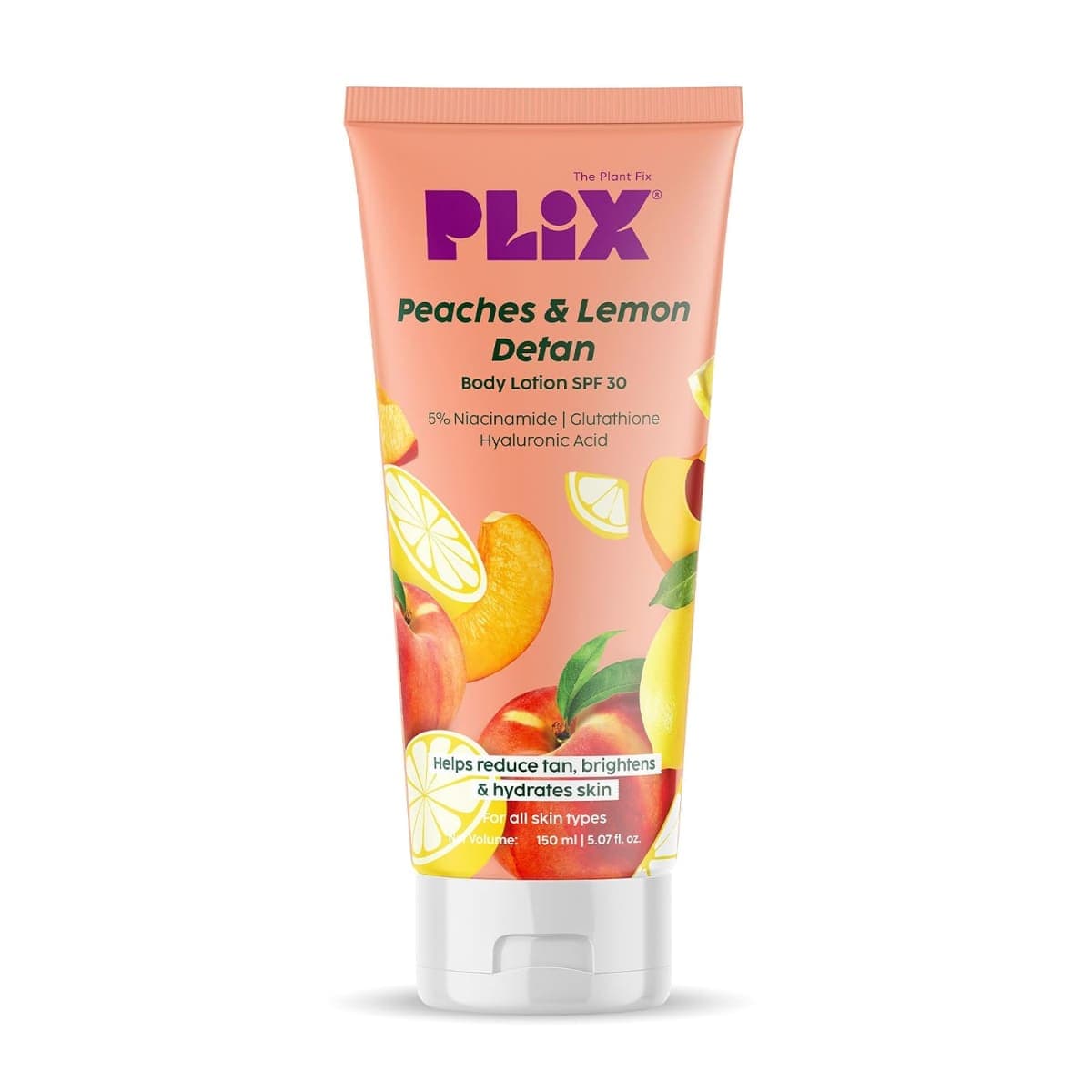 PLiX Peaches & Lemon Detan Body Lotion SPF 30 (Brightens & Moisturizes for Softer Skin)