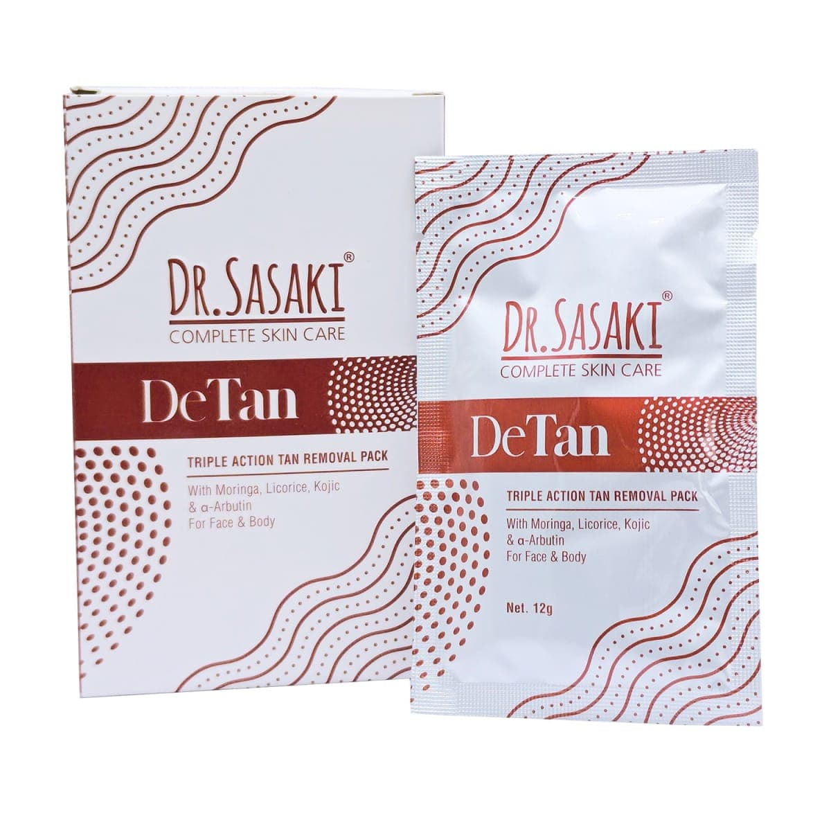 Dr. Sasaki Triple Action De-Tan Removal Kit | Brightening, Exfoliating & Tan Removal Facial Kit for Radiant Skin