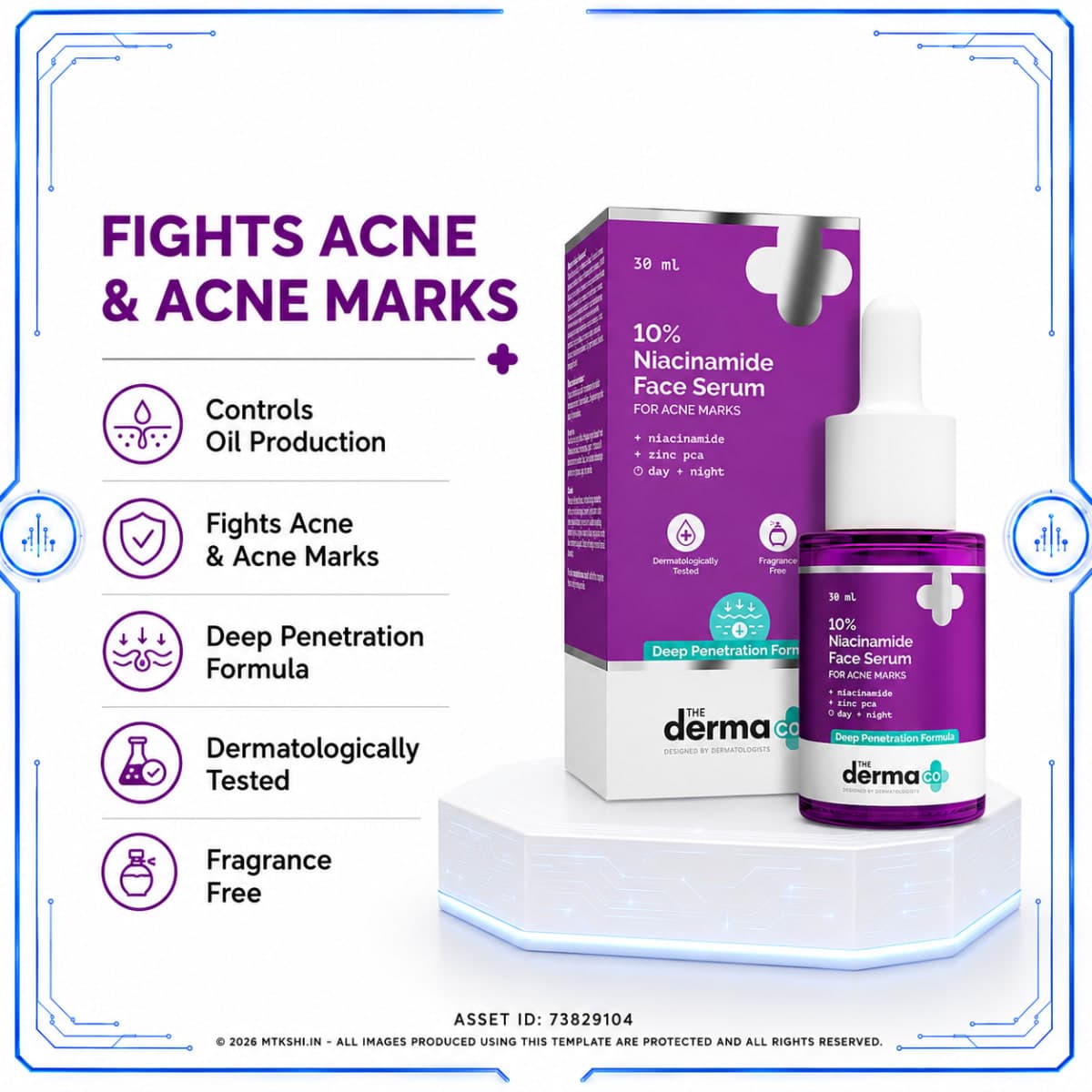 The Derma Co 10% Niacinamide Face Serum with 2% Zinc PCA - 30ml