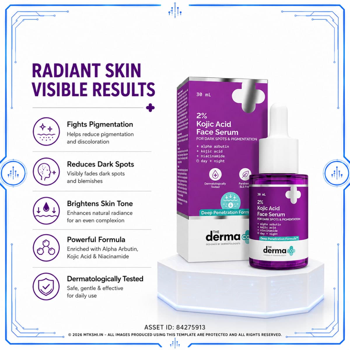The Derma Co 2% Kojic Acid Face Serum with 1% Alpha Arbutin & Niacinamide - 30 ml