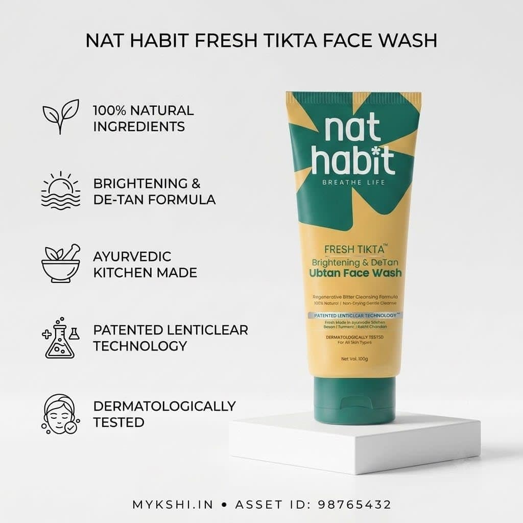 Nathabit Brightening Ubtan Face Wash for fresh looking skin