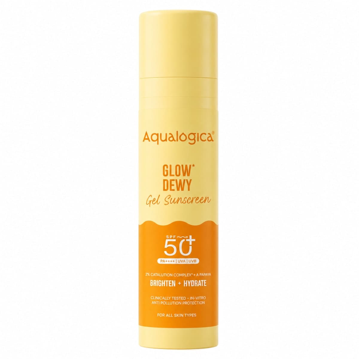 Aqualogica Glow+ Dewy Gel Sunscreen In-Vivo Tested SPF 50+ PA++++ with Papaya & Vitamin C - 50g