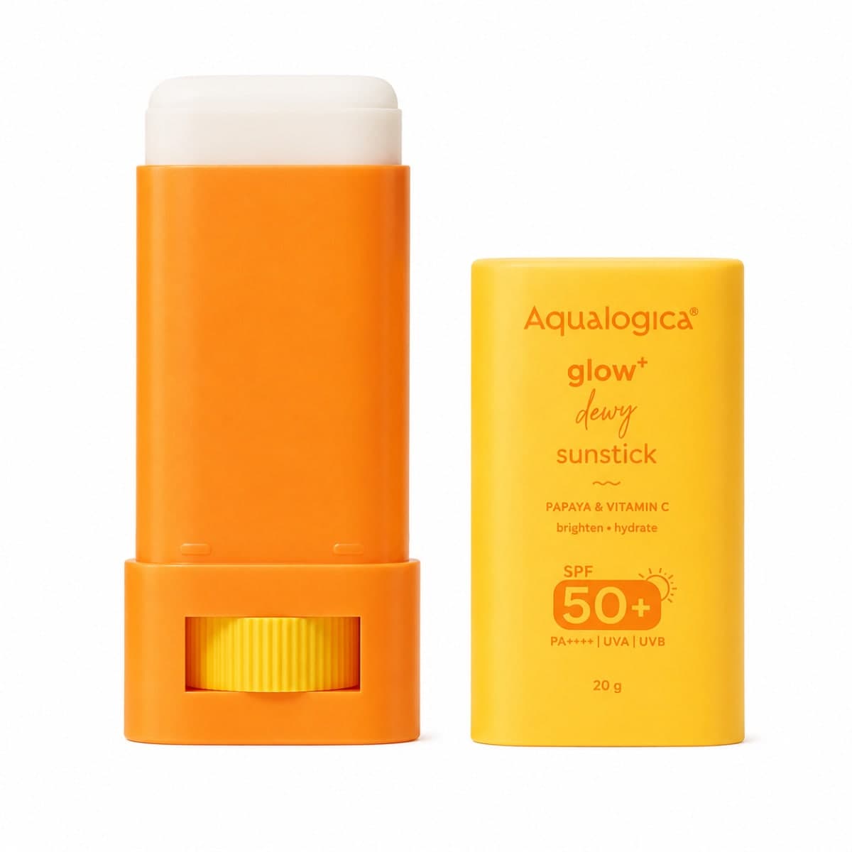 Aqualogica Glow+ Dewy Sunstick with SPF 50+ & PA++++ for Easy Reapplication & No White Cast - 20g