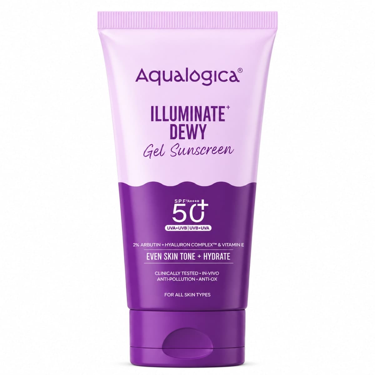 Aqualogica Illuminate+ Dewy Sunscreen In-Vivo Tested SPF 50+ PA++++ with Wild Berries & Alpha Arbutin - 80 g